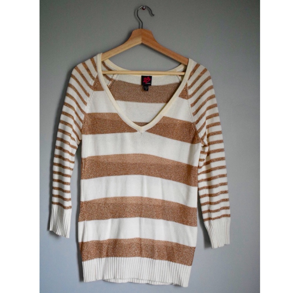 Bebe Gold Knit Sweater